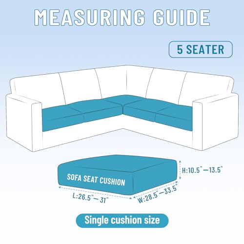 Waterproof Sectional Couch Cushion Covers 11 Pieces Stretch Jacquard L Shaped Sofa Slipcover A930203