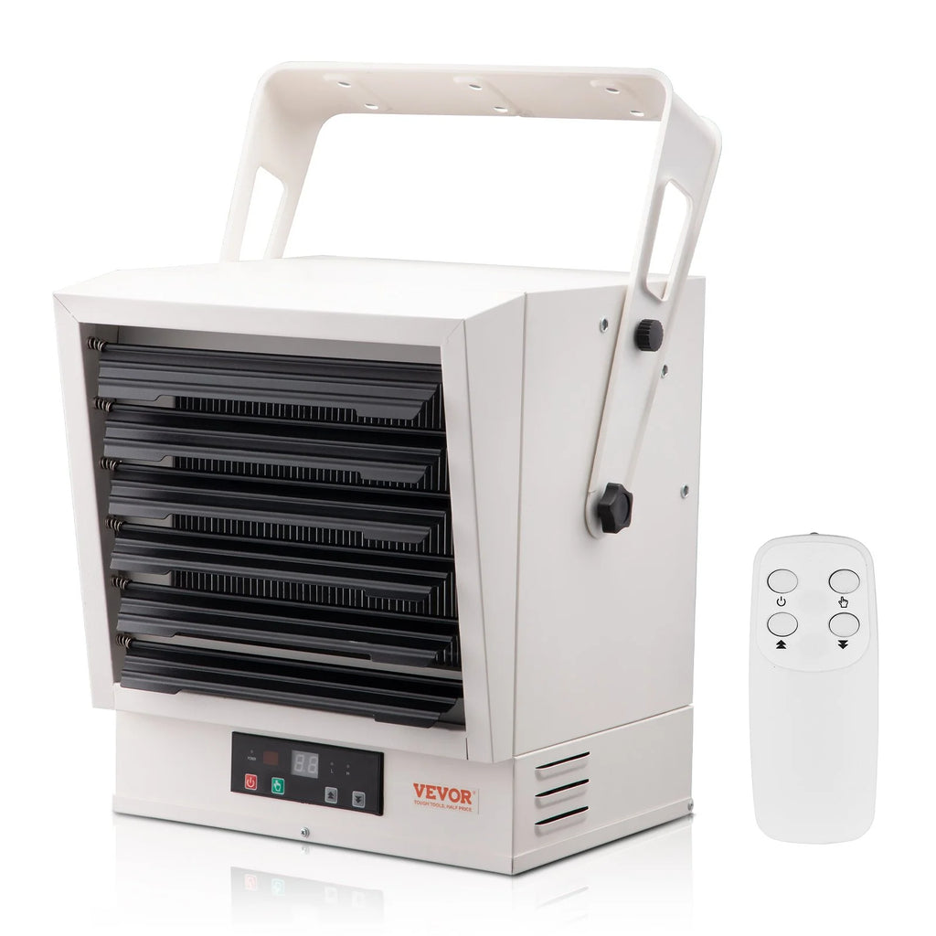 Electric Garage Heater, 10000-Watt Fan-Forced Wall/Ceiling Mount with Remote Control N56978