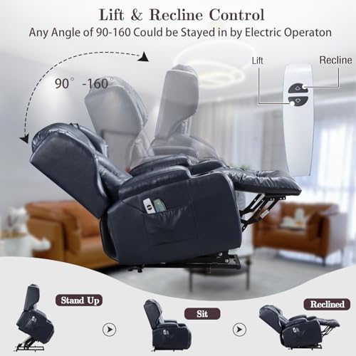 Electric Power Lift Recliner Chair with Massage & Heat for Elderly Y78444