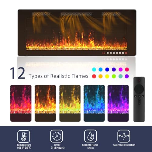 Electric Fireplace TV Stand for Living Room, Fits Up to 80" TVs Q985446