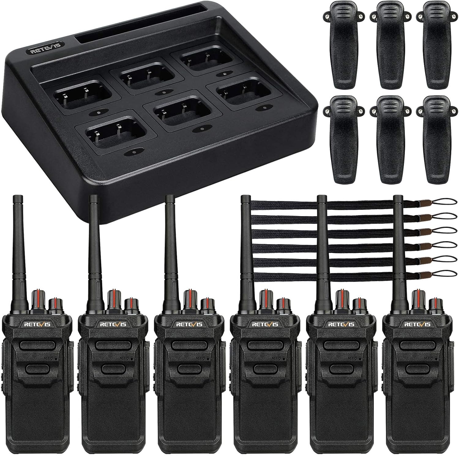 Waterproof Walkie Talkies for Adults, 2 Way Radios Long Range with 6 Way Charger, 6 Pack M145