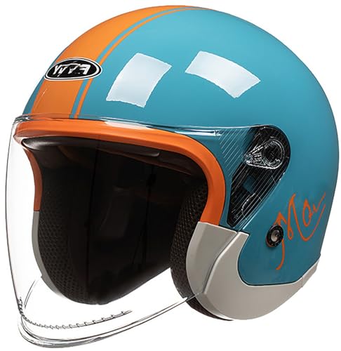 Open Face Motorcycle Helmet DOT Approved Motorbike Half Helmet, German Style Baseball Cap Helmet with Visors for Men and Women Adult Skull Cap Helmet for Classic Chopper Cruiser