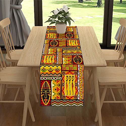 African Totems Table Runner 72 Inches for Dining Room Decor R3577