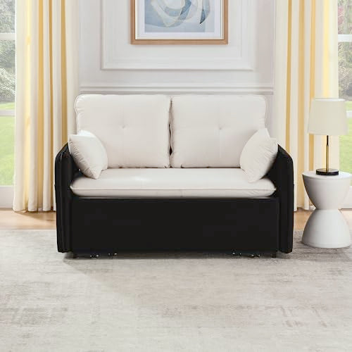 Convertible Sofa Bed Velvet Pull Out Couch with Removable Armrests C648015