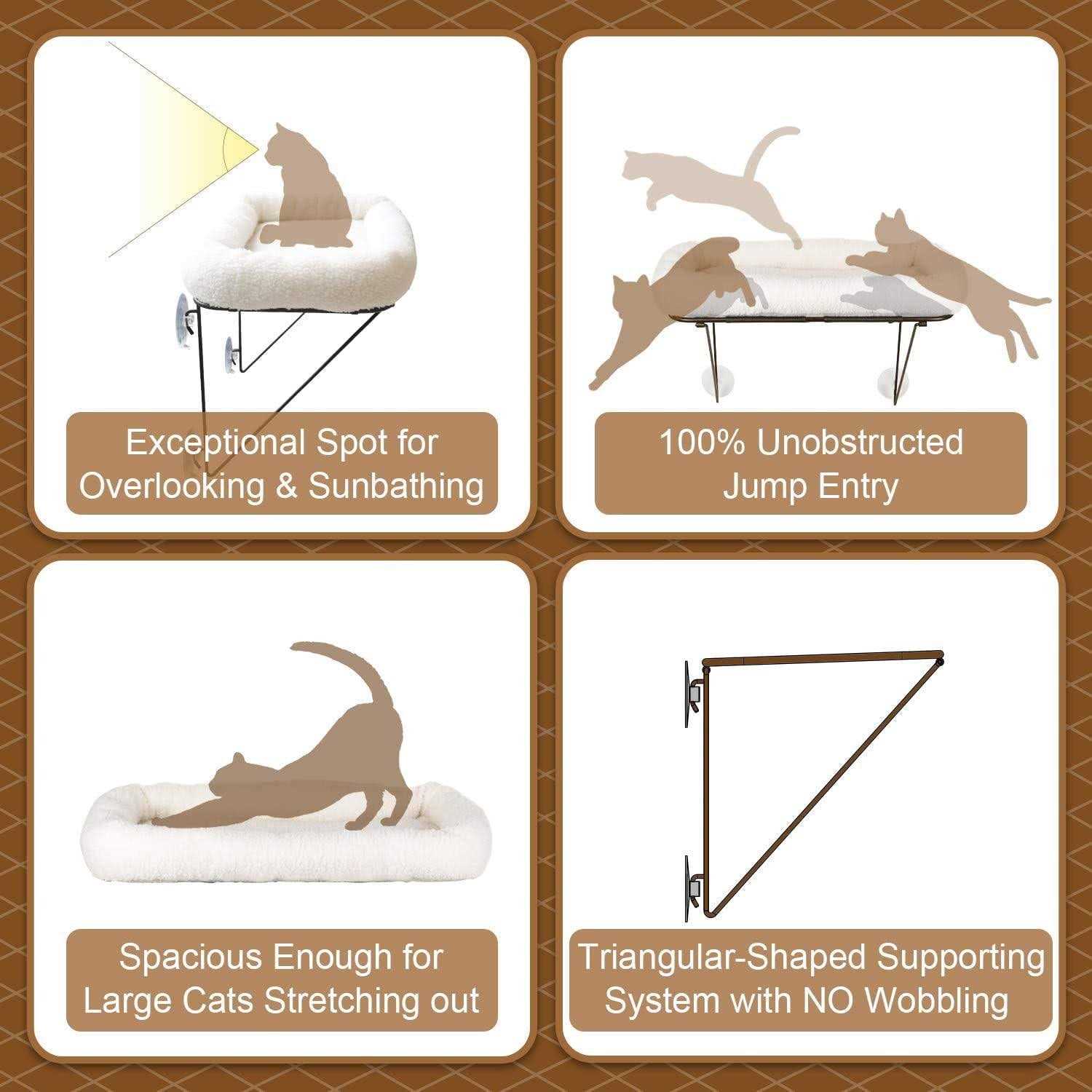Cat Window Perch Metal Supported J1373