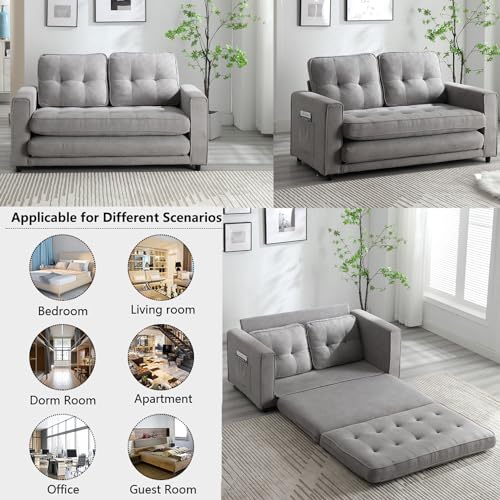 Convertible Folding Futon Sofa Bed with Adjustable Chaise Lounge M3530