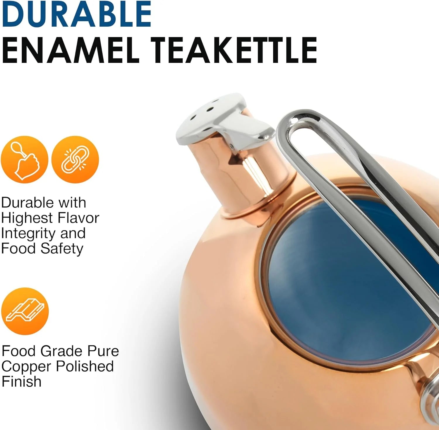 Copper Teakettle, 1.8 QT, Rapid Boil H7142