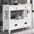 36" Console Table for Entryway Sofa Tables Narrow Long w/ 4 Drawers & 1 Storage Shelf,Farmhouse Accent Table Coffee Foyer Table Buffet Sideboard Credenza for Entry Way, Hallway, Living Room,Brown