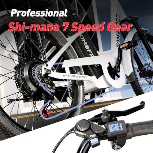 Electric Bike 500W Brushless Motor City Cruiser, 50 Miles Range, 7-Speed, 24" C628361