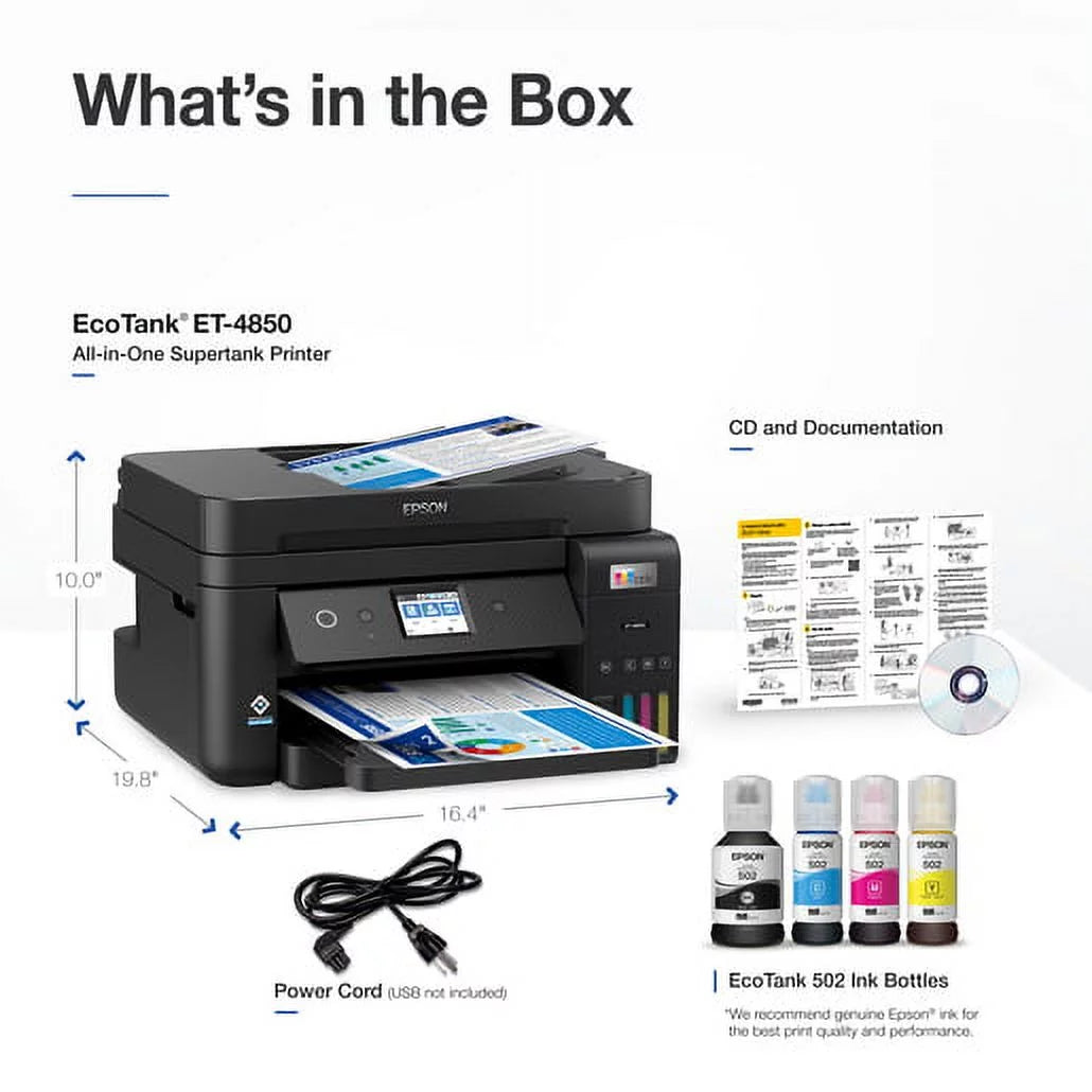Wireless All-in-One Supertank Printer with Scanner, Copier, Fax and ADF R334274