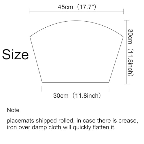 Wedge Placemats Set of 4, Heat Resistant, Wipe Clean M766