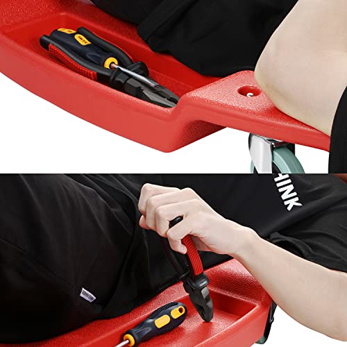 Low Profile Automotive Creeper with Padded Headrest, Red U80837