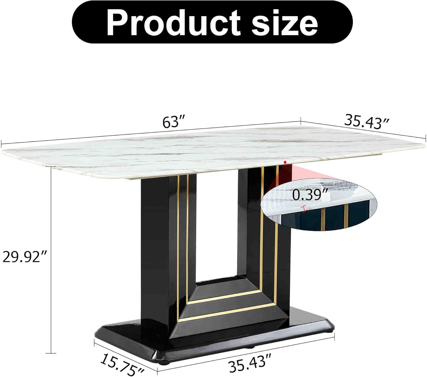 7-Piece Dining Table Set with 6 Soft Chairs, Faux Marble Top X4059