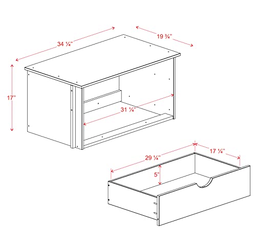Solid Wood 2-Drawer Chest, Black U15492