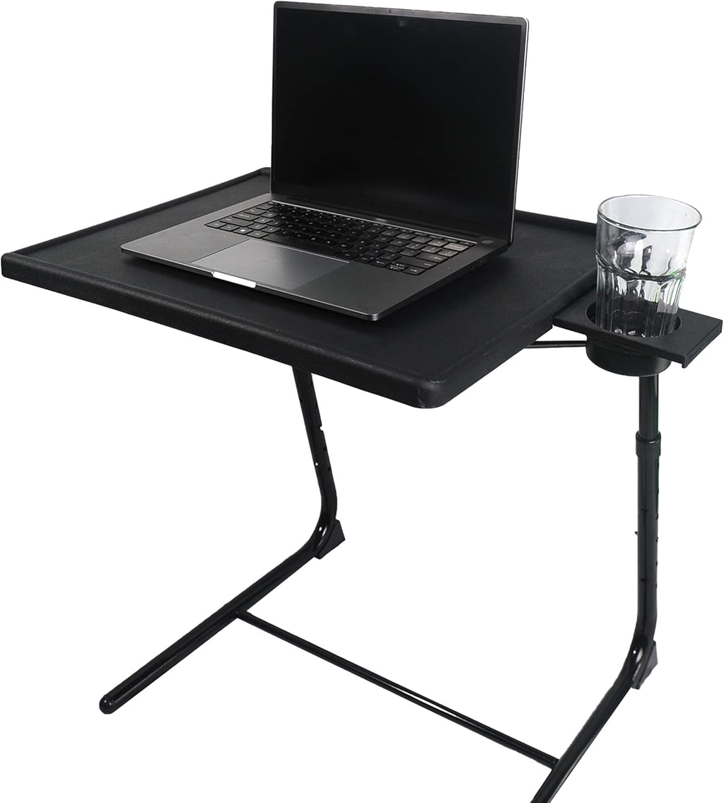 Adjustable TV Tray Table Multifunction，Comfortable Folding Table，TV Dinner Tray on Bed & Sofa with 6 Height & 3 Tilt Angle Adjustments ，for Eating & Reading