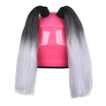 2PCS Helmets Pigtails, Detachable Helmets Vibrant Color Ponytails for Motorcycle Bicycle Ski Snowboard Helmets Hair Wigs Decoration A
