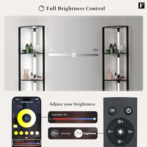 LED Display Shelf with Dimmable Lights for Living Room B36628