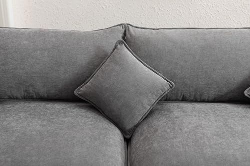 Modular Sectional Sofa with Double Chaises and 4 Pillows, Beige H4063