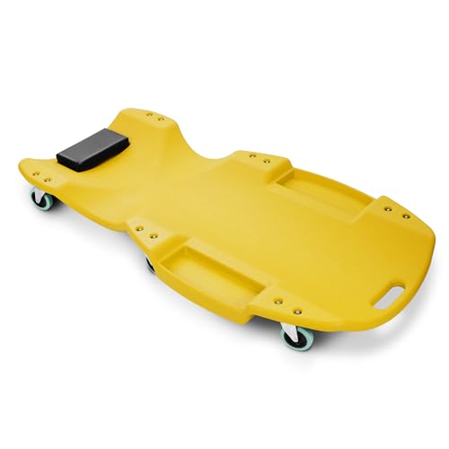 Low Profile Automotive Creeper with Padded Headrest, Red U80837