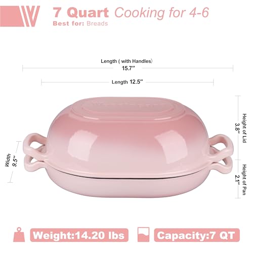Enameled Cast Iron Dutch Oven with Lid for Bread Baking, 5QT M245