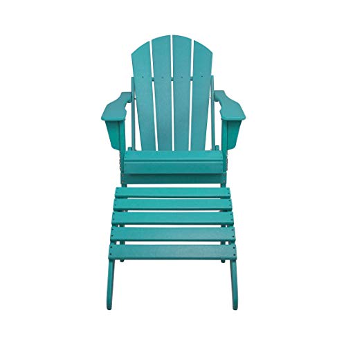 Adirondack Chair Outdoor Ottoman Set of 2 Patio Furniture Teak S2129
