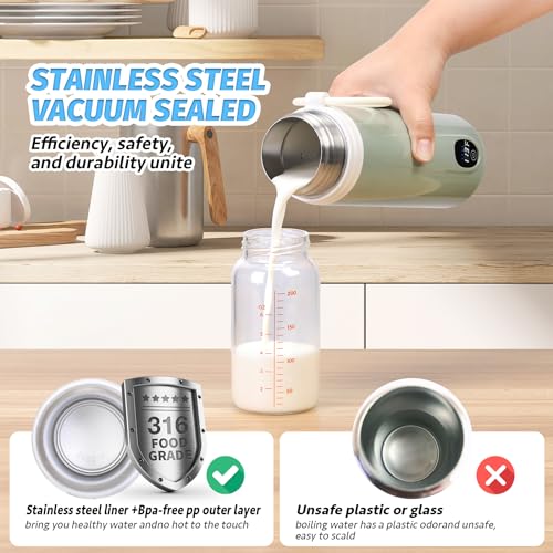 Portable Water Warmer for Baby Formula, 14 oz, 9000mAh Battery, Travel Friendly, Pink U132