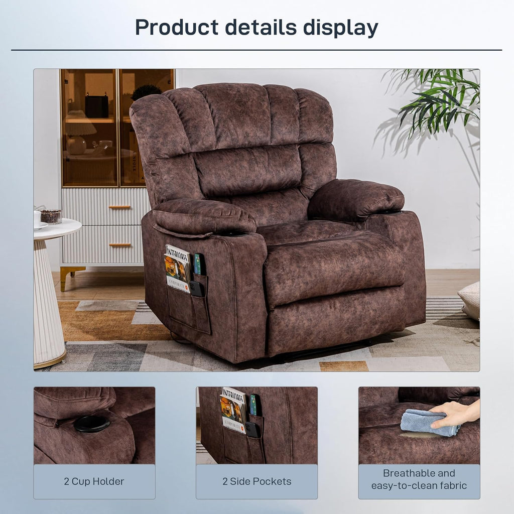 Massage Heated Recliner Chair with Cup Holders C311762