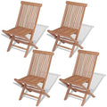Folding Patio Chairs 4 pcs Solid Teak Wood,Teak Wood Folding Outdoor Chairs for Patio, Garden, and Cafe, Set of 4 Outdoor Seating Furniture