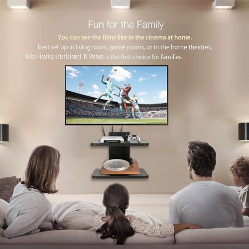 Floating Shelf for Under TV, Wall Mount Entertainment Stand for Cable Box, DVD Player, Game Console G187919