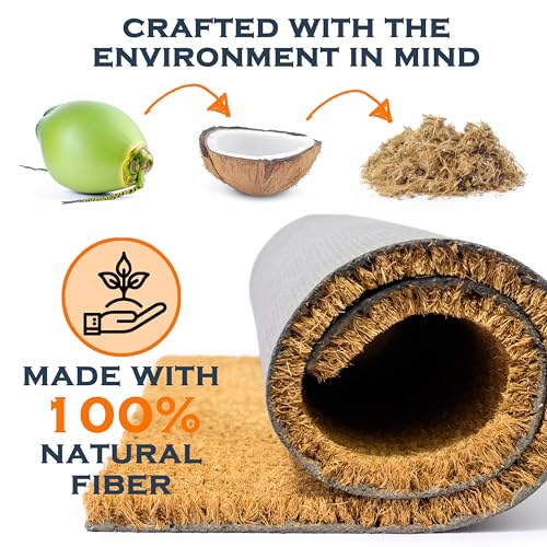 Cat Front Door Mat 30x17 Inch, Coir Outdoor Doormat T726
