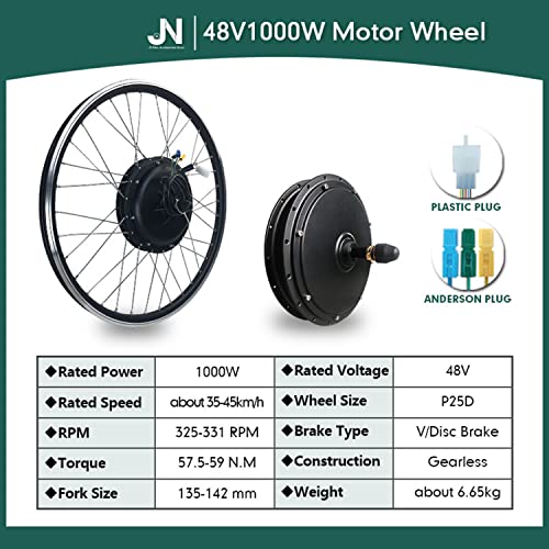 Electric Bike Conversion Kit Rear Wheel 48V 1000W Brushless Hub Motor P404