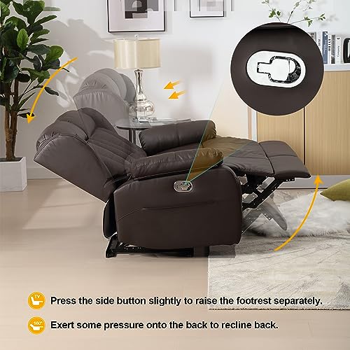 Home Theater Seating Recliner Chair with USB Ports and Cup Holders, Faux Leather Sofa Set C2216