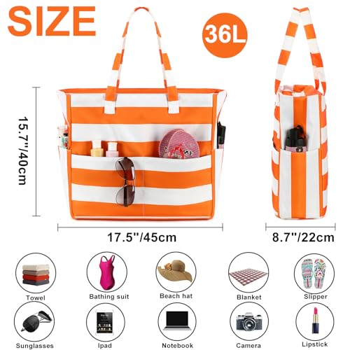 Waterproof Extra Large Beach Tote with Wet Compartment T8243