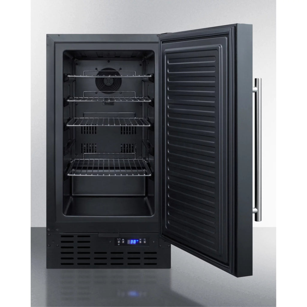 Compact Refrigerator, 18 Inch Freestanding or Built-in, Black Y413