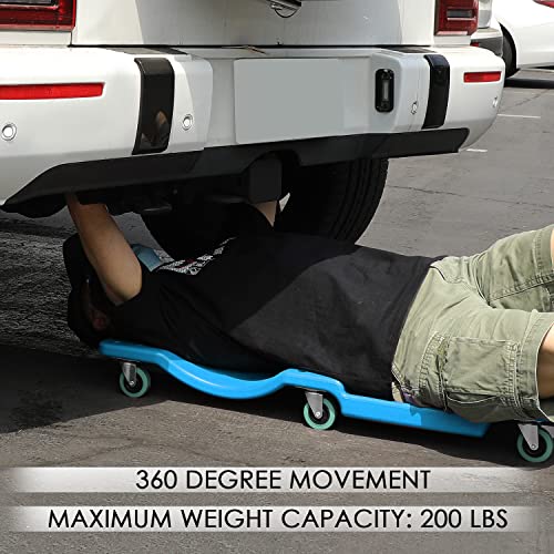 Low Profile Automotive Creeper with Padded Headrest, Red U80837