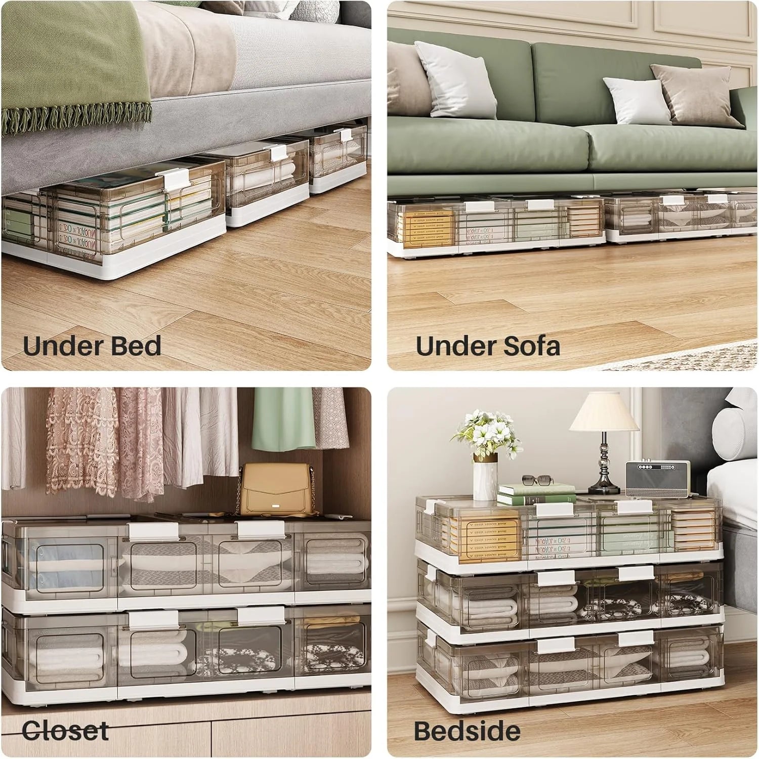 Under Bed Storage Containers with Wheels, Foldable, 2 Pack C17089