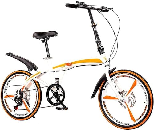 Folding City Bike Bicycle Gears, Carbon Steel Foldable Bicycle Small Unisex Folding Bicycle 7-Speed Variable Speed, Adult Portable Bicycle City Bicycle
