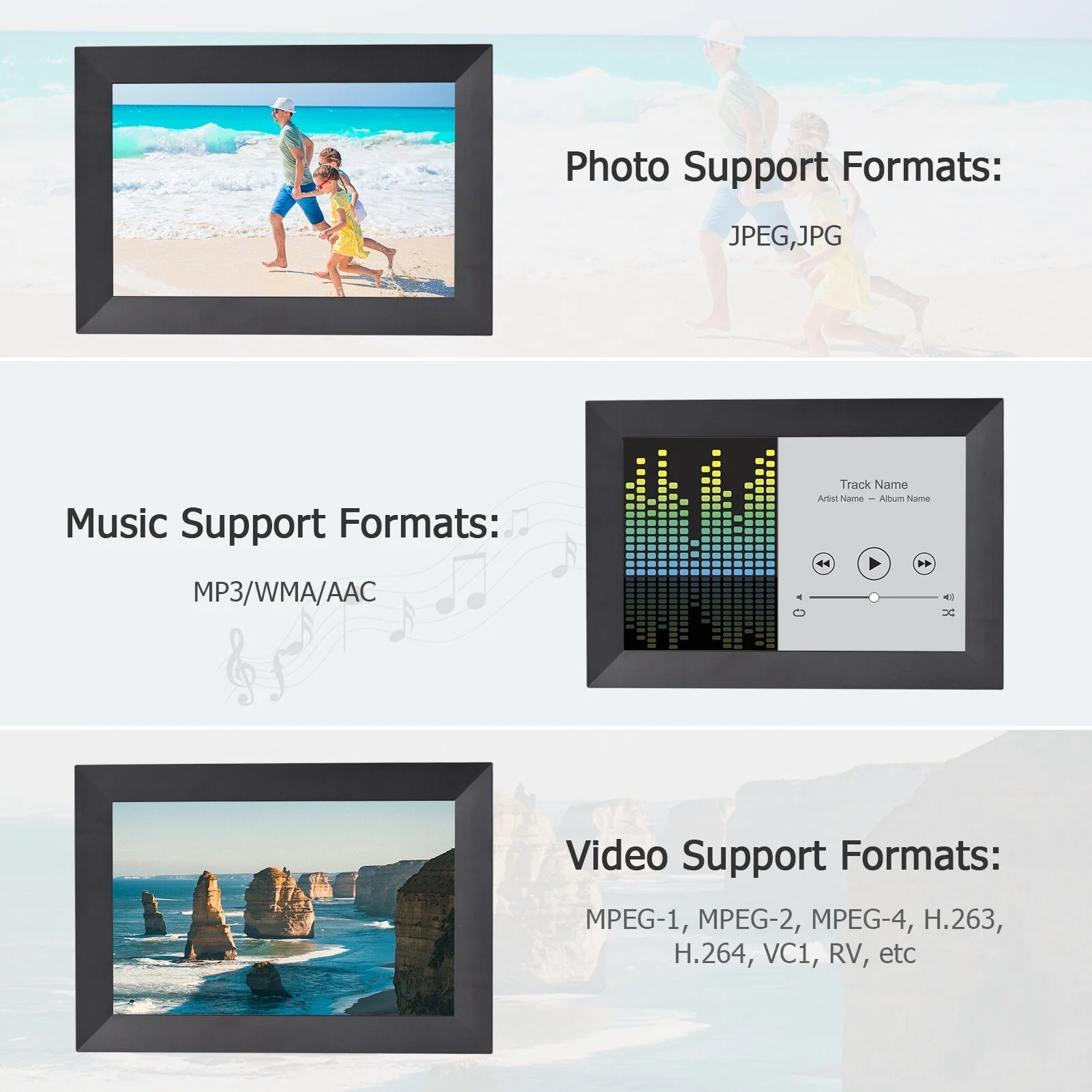 Smart WiFi Photo Frame 10.1 Inch HD Touchscreen Y362