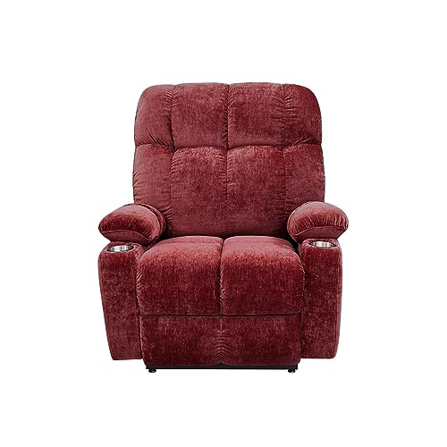 Power Lift Recliner Chair with Massage and Heat for Elderly, Dual Motor, Red A424100