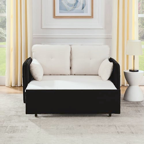 Convertible Sofa Bed Velvet Pull Out Couch with Removable Armrests C648015