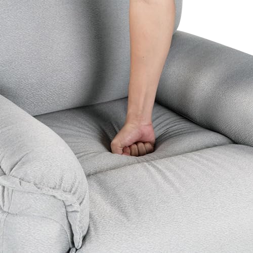 Swivel Recliner Chair, Manual 360 Degree Rocker, Upholstered Single Sofa, Beige D238