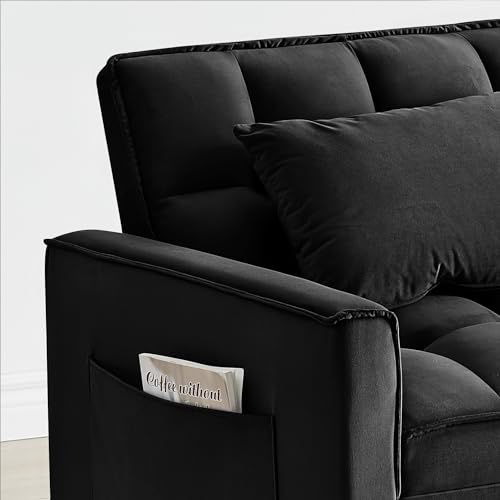 Single Recliner Sofa Bed Chair 3 in 1 Convertible for Small Spaces, White J40230