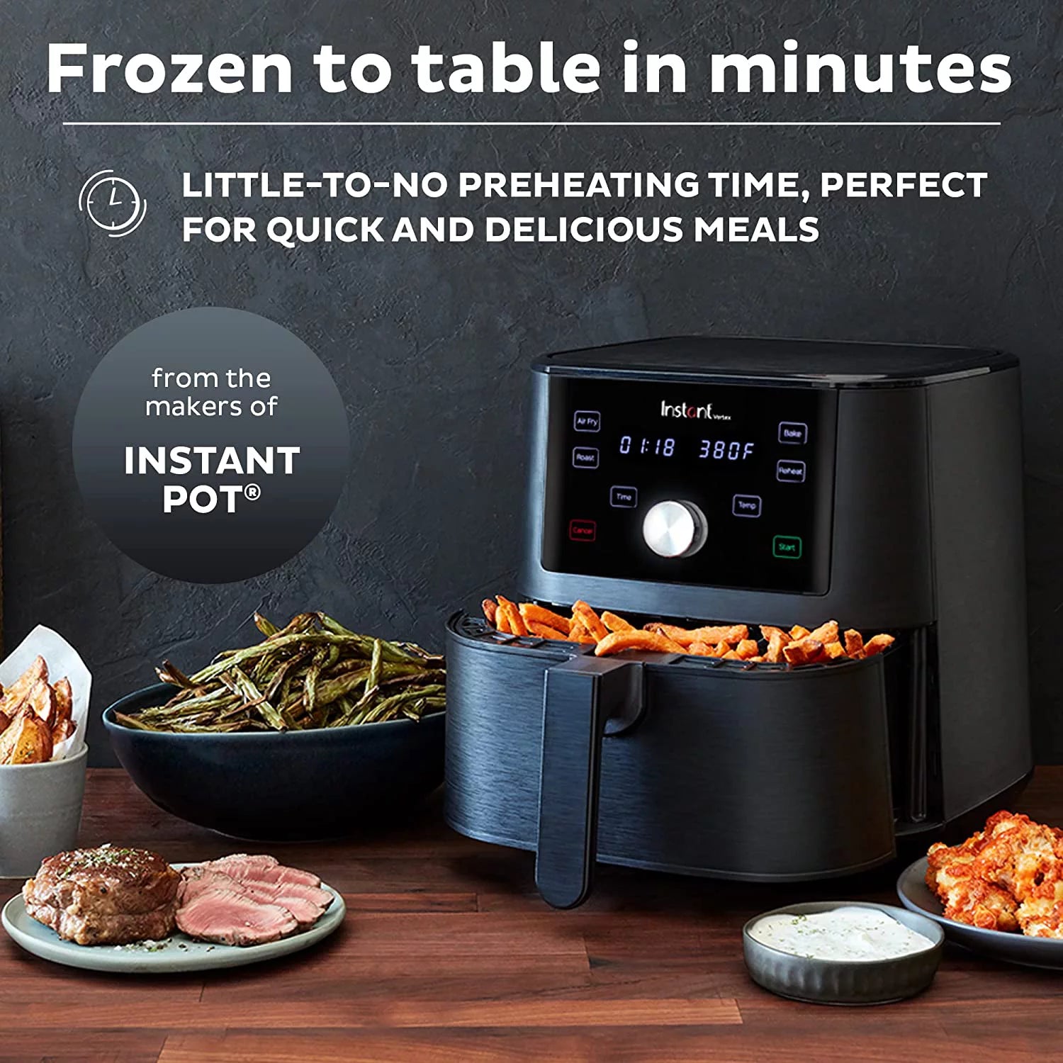 Air Fryer Oven 6 Quart 6-in-1 with Non-stick Dishwasher-Safe Basket M80905