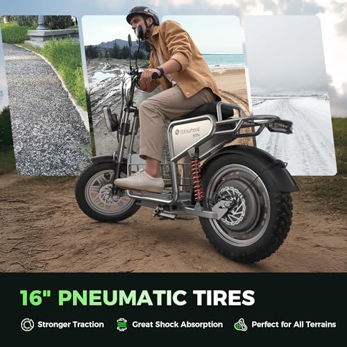 Electric Scooter for Adults, 28 Miles Range, 14'' Fat Tire, with Turn Signals L38069