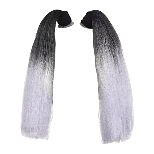 Helmets Pigtails, Detachable Vibrant Color Ponytails for Motorcycle Bicycle Ski Snowboard Helmets P107