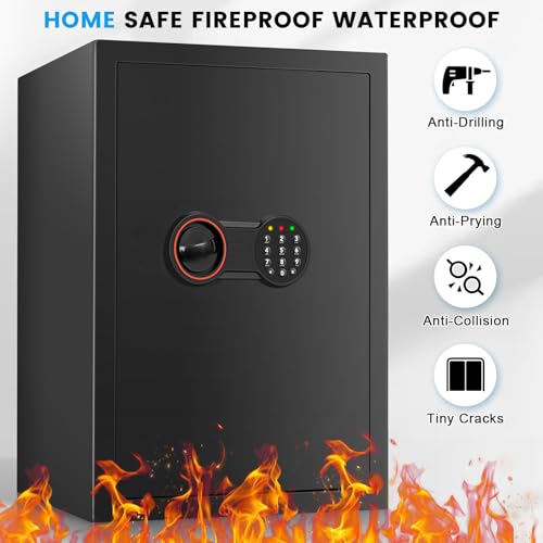 Large Home Safe Fireproof Waterproof with Electronic Keypad and Alarm System D846724