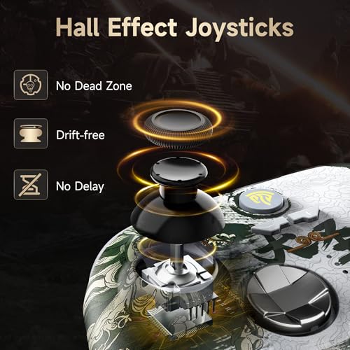 Wireless Bluetooth Controller with Hall Joysticks for PC, Android, Steam and Switch E86358
