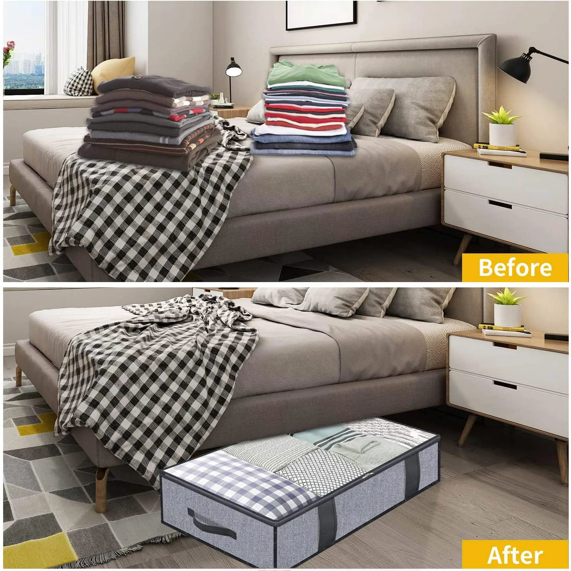 Foldable Underbed Storage Bags with Clear Window X23566