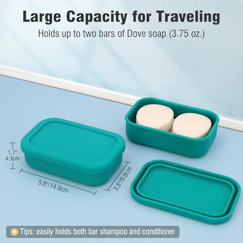 Leak Proof Travel Soap Case with Draining Layer, Portable Bar Soap Holder I7558