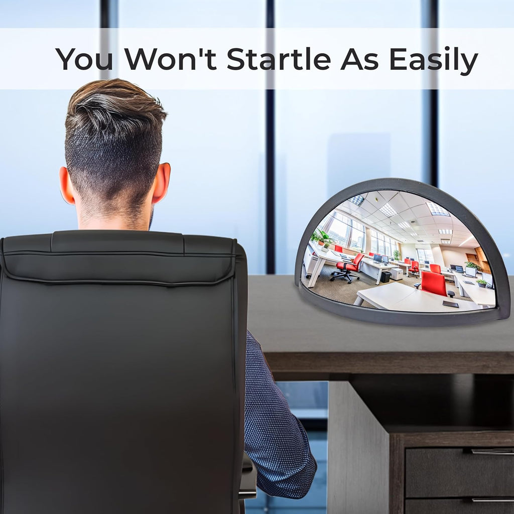 Half Concave Mirror for Cubicle Desk, See Behind You, Office Accessories B464728